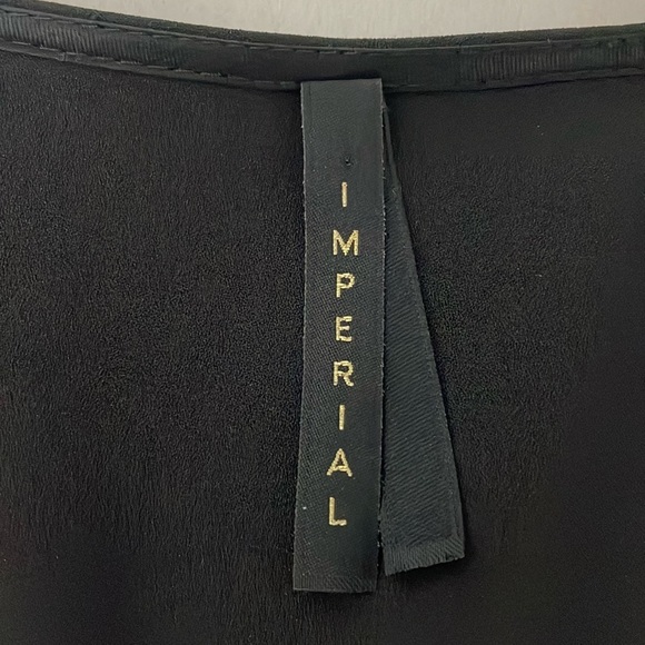 Imperial Mini Dress Deep V-Neckline Puff Mesh Long Sleeves Black Size Small - Picture 7 of 12